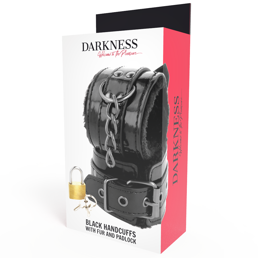 DARKNESS - SCHWARZE, VERSTELLBARE LEDERHANDSCHELLEN MIT VORHNGESCHLOSS Bondage-Fessel diskret online kaufen