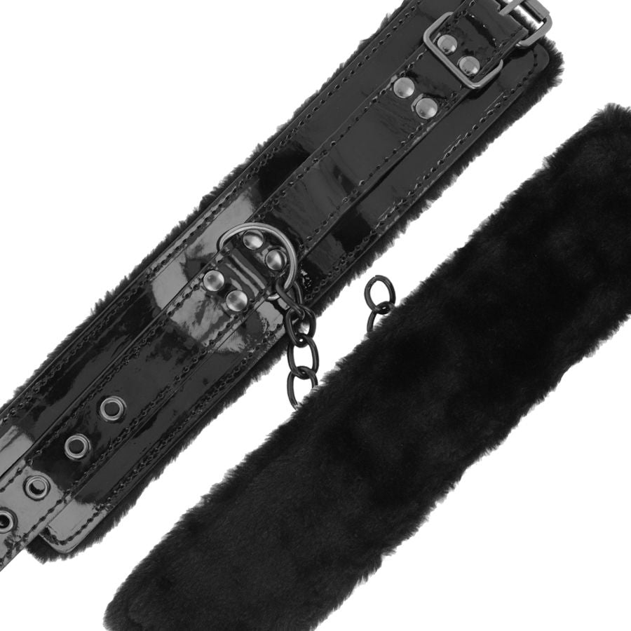 DARKNESS - SCHWARZE, VERSTELLBARE LEDERHANDSCHELLEN MIT VORHNGESCHLOSS hochwertiges Zubehör