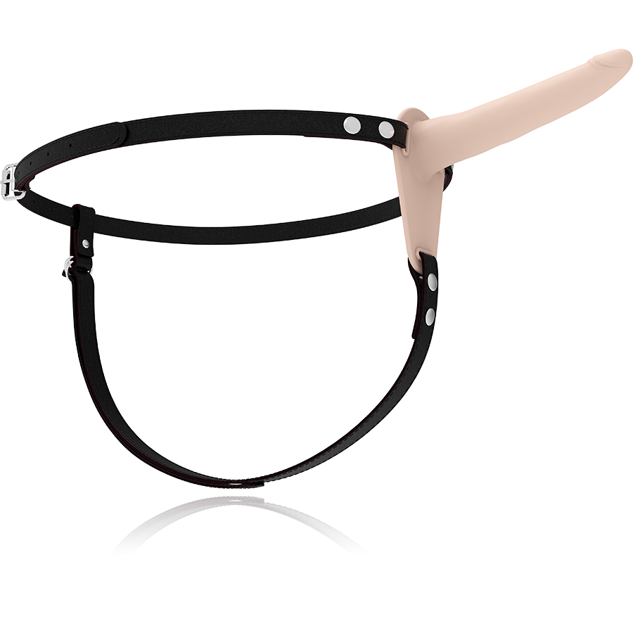 FETISH SUBMISSIVE HARNESS - HAUTFARBENES SILIKONVIBRATOR 15 CM Produktansicht und Details