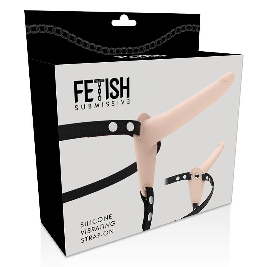 FETISH SUBMISSIVE HARNESS - HAUTFARBENES SILIKONVIBRATOR 15 CM hochwertiges Sextoy bei Secret Pulse