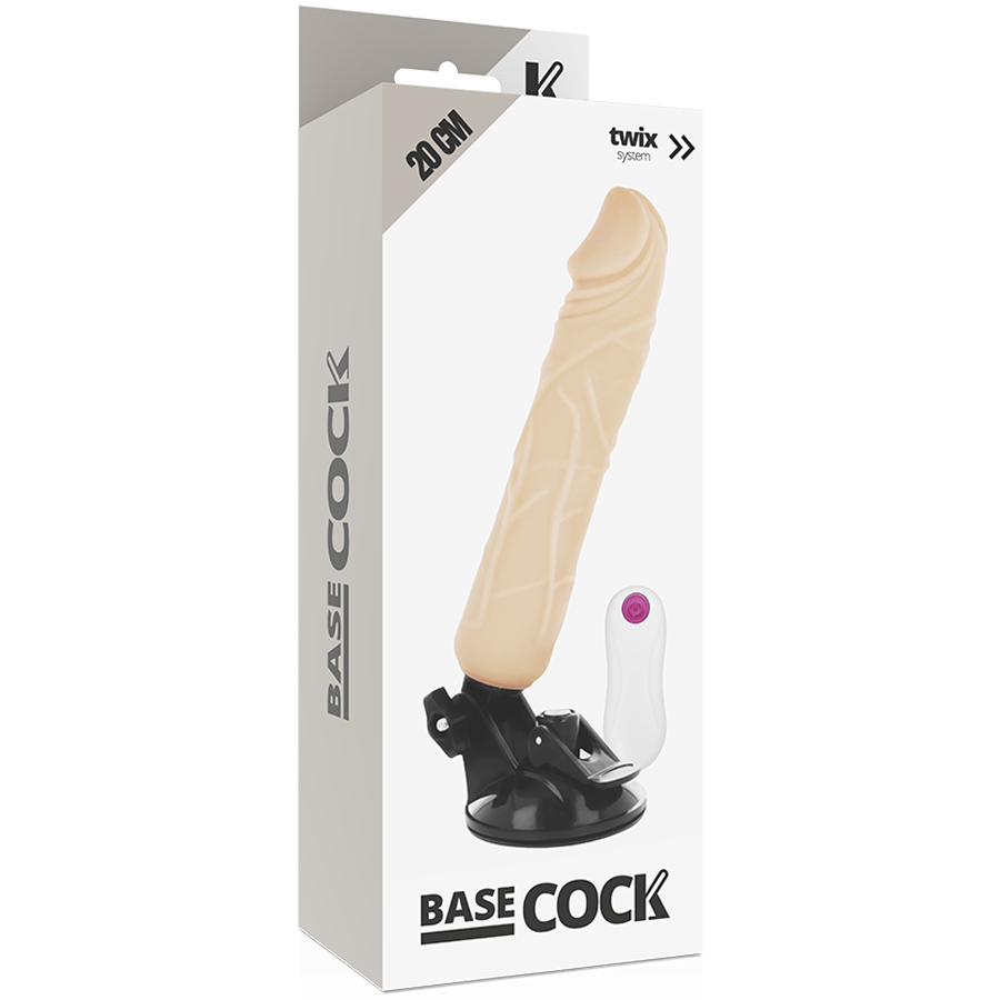 BASECOCK - REALISTISCHER NATÜRLICHER FERNBEDIENUNGSVIBRATOR 20 CM -O- 4 CM hochwertiges Sextoy bei Secret Pulse