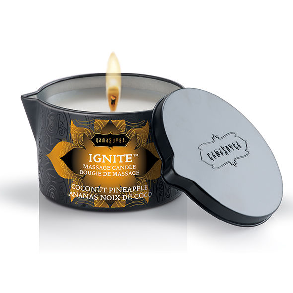 KAMASUTRA - KOKOSNUSS-ANANAS-MASSAGEKERZE 170GR Produktansicht und Details