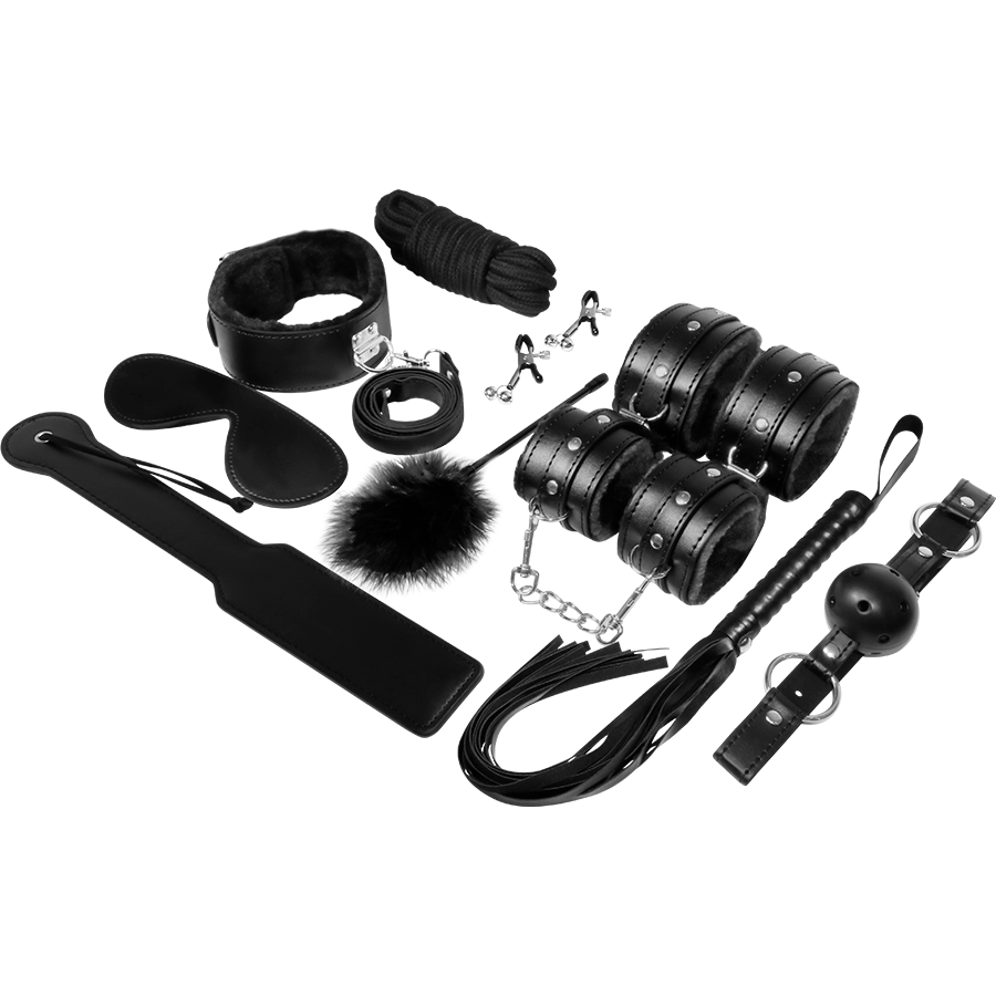 EXPERIENCE BDSM-Fetisch-Kit | Schwarze Serie | 11-teiliges Bondage-Set Set diskret online kaufen