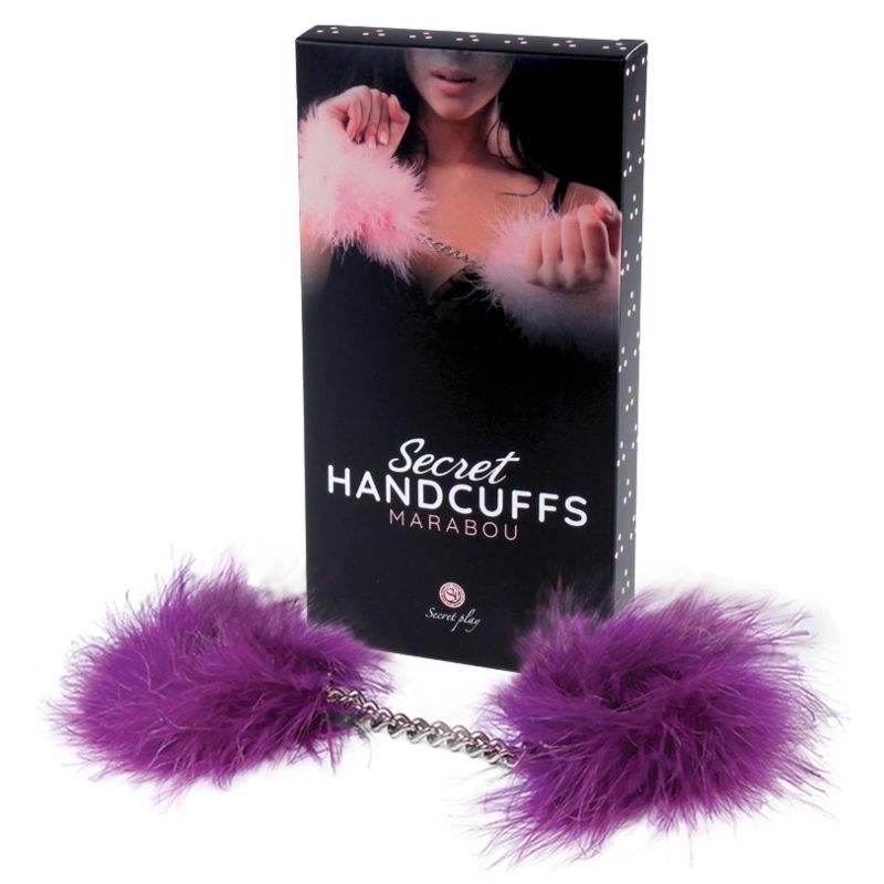 SECRETPLAY - LILA MARABOU-HANDSCHELLEN Produktansicht und Details