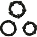SEVEN CREATIONS - SET AUS DREI SCHWARZEN PENISRINGEN Set Produktansicht