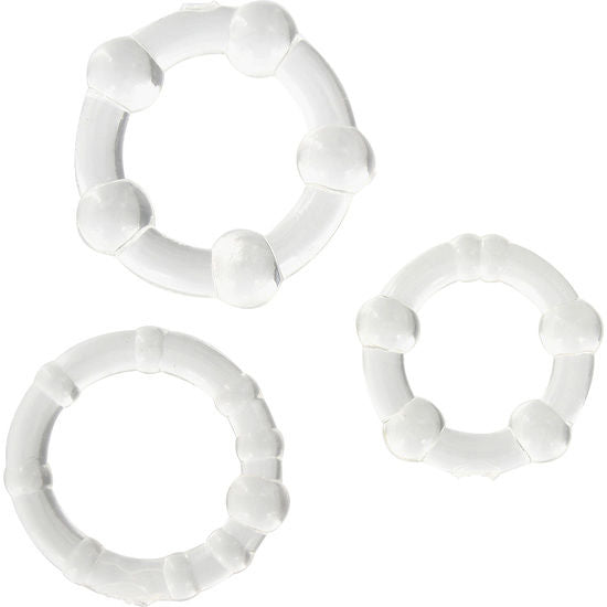SEVEN CREATIONS - SET AUS DREI TRANSPARENTEN PENISRINGEN Set Produktansicht