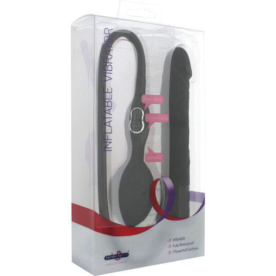 SEVEN CREATIONS - SCHWARZER AUFBLASBARER VIBRATOR VON für intensive Stimulation und Self-Love