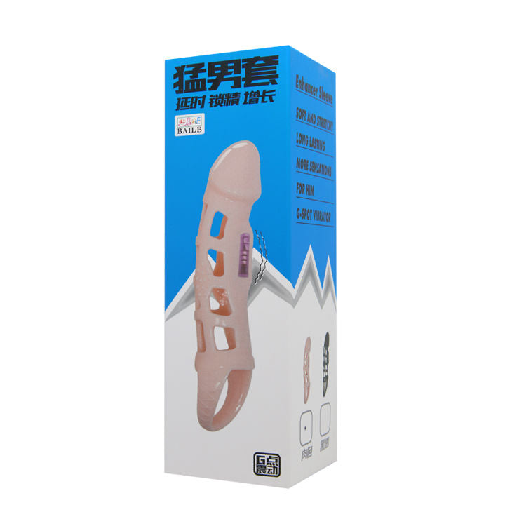 BAILE - PENIS EXTENDER COVER MIT VIBRATION UND NATÜRLICHEM GURT 13.5 CM – Penis-Extender Bild 7