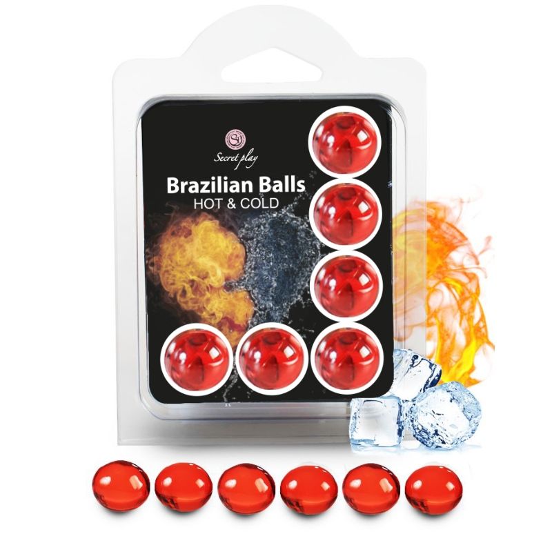 SECRETPLAY - SET 6 BRASILIANISCHE BÄLLE HEISSER UND KÄLTER EFFEKT Set Produktansicht