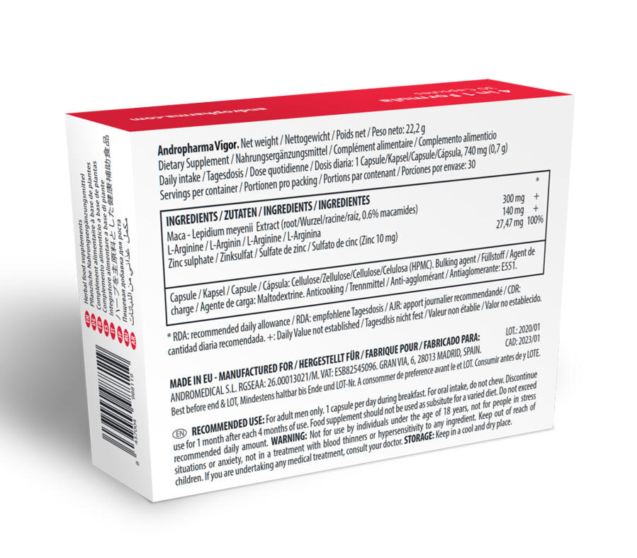 ANDROPHARMA VIGOR - LIBIDO ERHÖHENDES ERGÄNZUNGSMITTEL – Potenz- & Lustprodukt Bild 2