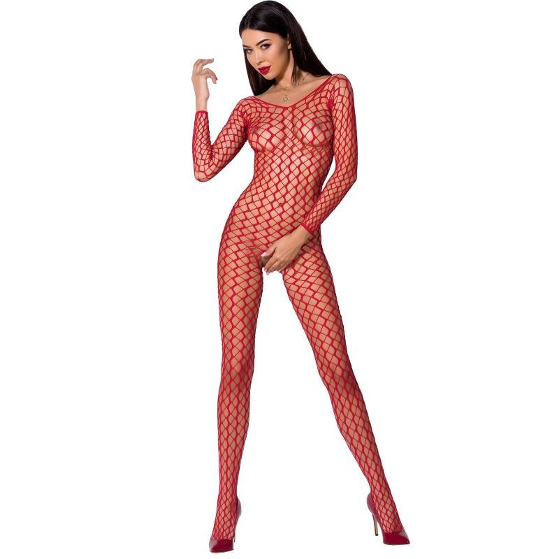 PASSION - WOMAN BS068 ROTER BODYSTOCKING, EINE GRÖSSE Dessous-Body Produktansicht