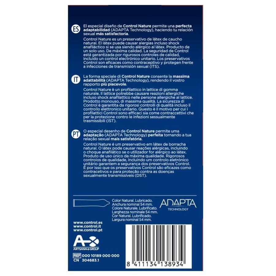 CONTROL - ADAPTA NATURE CONDOMS 24 UNITS für Schutz und angenehmes Gefühl