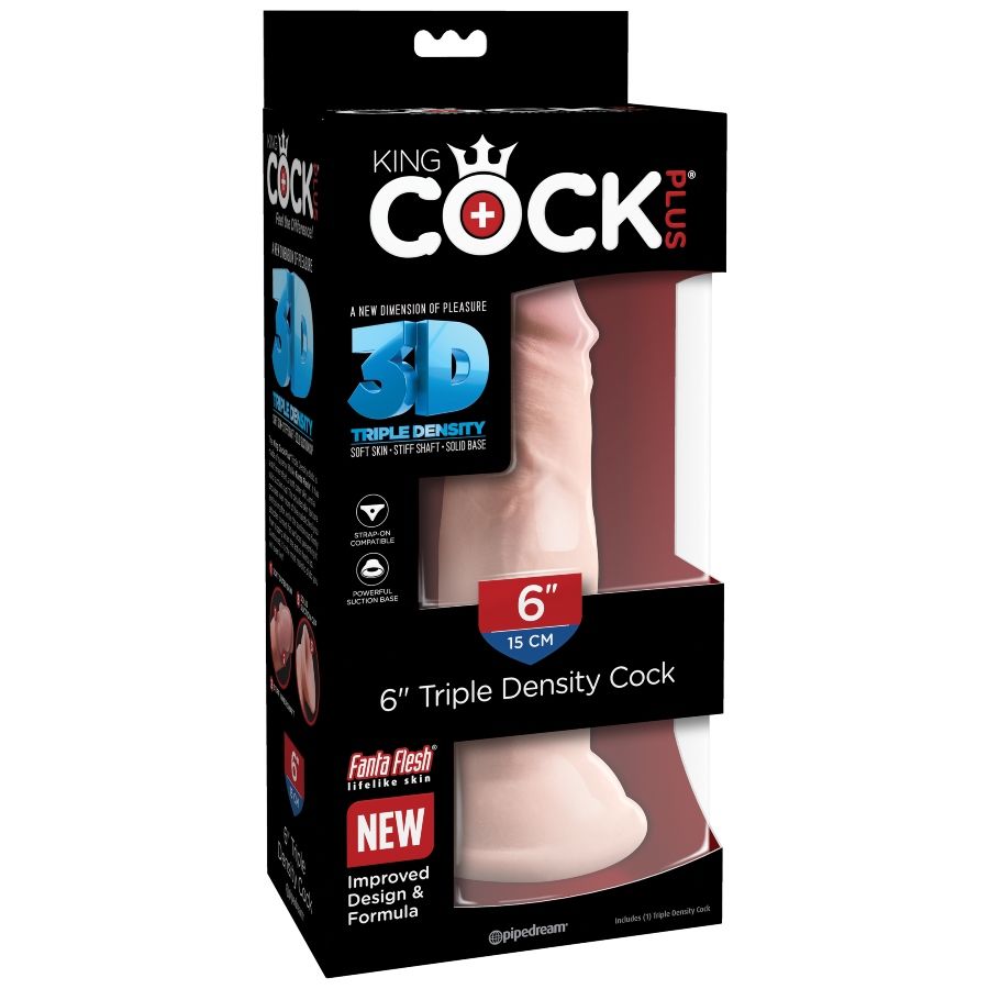 KING COCK - DREIFACHER DICHTEHAHN 15 CM – Dildo Bild 5