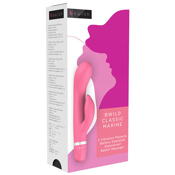 B Swish Bwild Classic Marine Rabbit Vibrator Guava – Diskret, 5 Vibrationsfunktionen, 2 Motoren, wasserdicht für intensive Stimulation und Self-Love