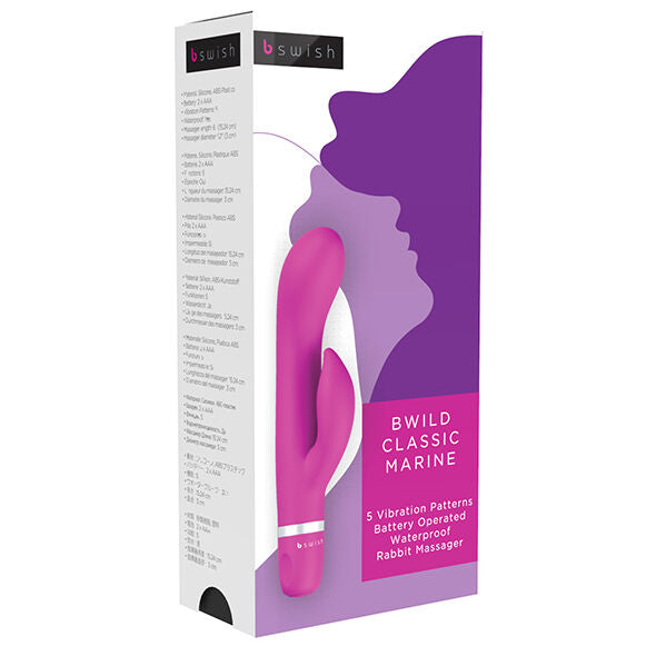 B Swish Bwild Classic Marine Rabbit Vibrator Cerise – 5 Vibrationsfunktionen, 2 Motoren, wasserdicht, G-Punkt-Stimulation Rabbit Vibrator diskret online kaufen