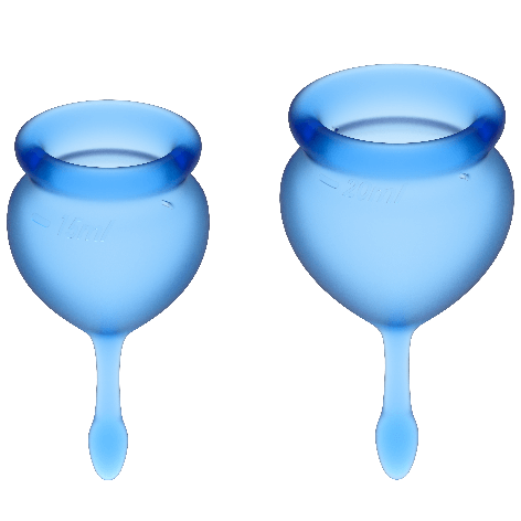 SATISFYER - FEEL GOOD MENSTRUAL CUP DUNKELBLAU 15 + 20 ML Klitorisstimulator diskret online kaufen