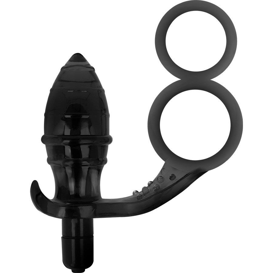 ADDICTED TOYS - ANALPLUG MIT DOPPELTEM SCHWARZEN RING Produktansicht und Details