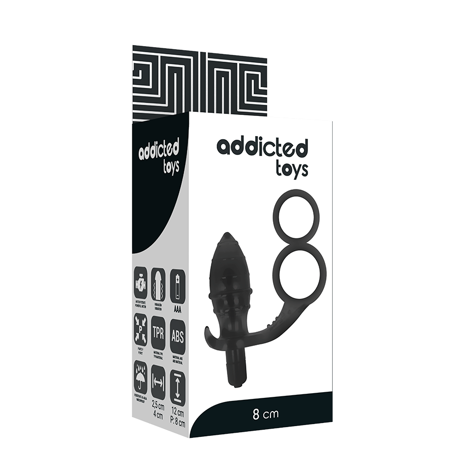 ADDICTED TOYS - ANALPLUG MIT DOPPELTEM SCHWARZEN RING hochwertiges Intimtoy