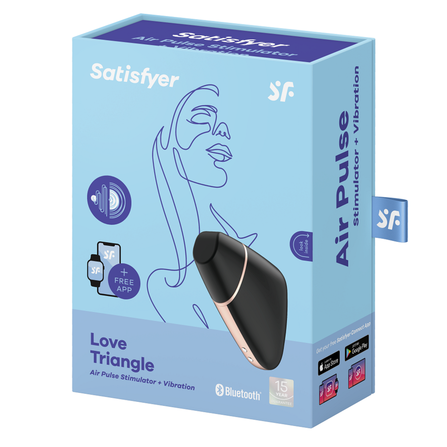 SATISFYER - LOVE TRIANGLE STIMULATOR & VIBRATOR SCHWARZ hochwertiges Sextoy bei Secret Pulse