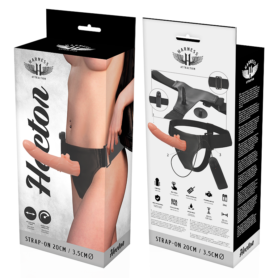 HARNESS ATTRACTION - RNES VIBRATOR HECTOR 20 CM -O- 3.5 CM für intensive Stimulation und Self-Love