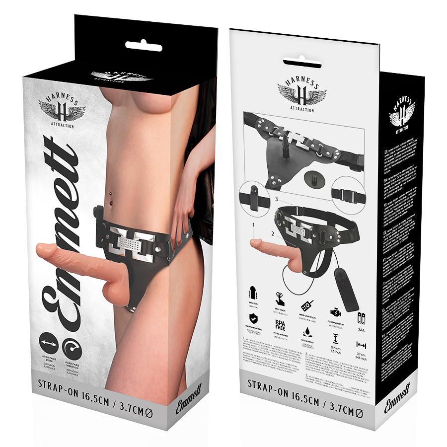 HARNESS ATTRACTION - RNES EMMETT REALISTISCHER VIBRATOR 16.5 CM -O- 3.7 CM für intensive Stimulation und Self-Love