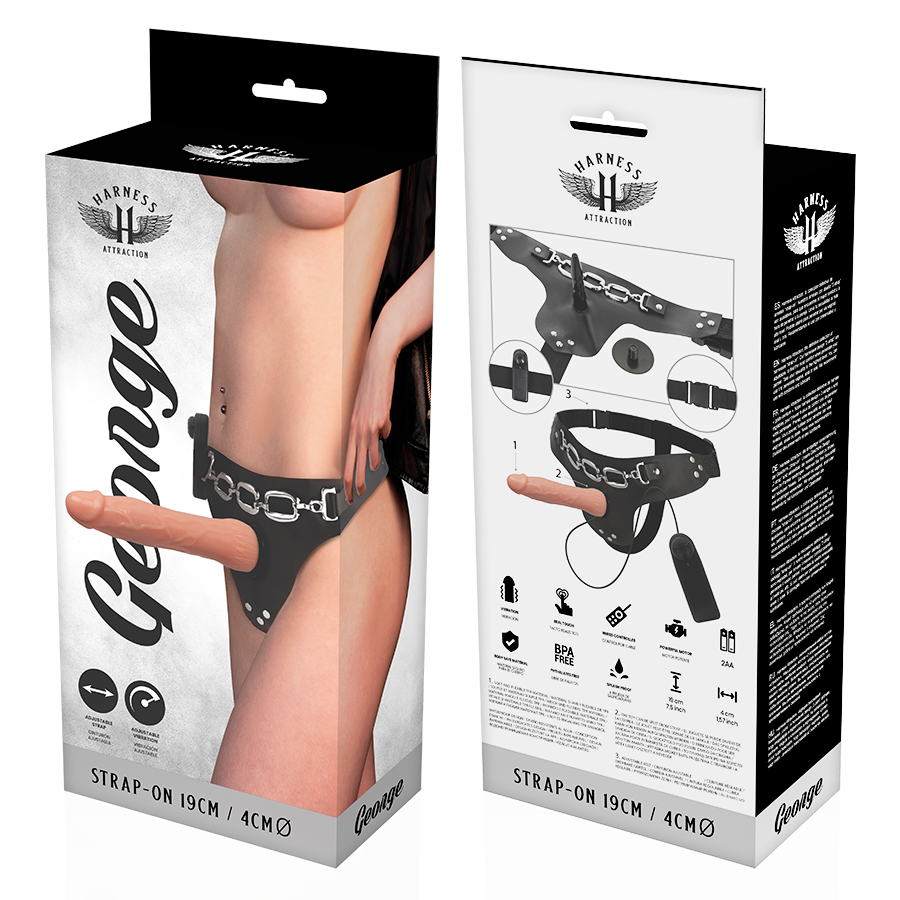 HARNESS ATTRACTION - RNES GEORGE REALISTISCHER VIBRATOR 19 CM -O- 4 CM für intensive Stimulation und Self-Love