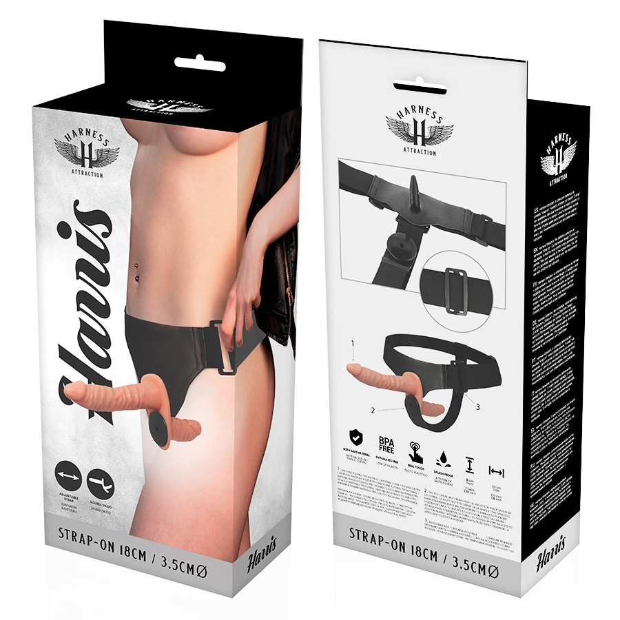 HARNESS ATTRACTION - HARRIS DOUBLE PENETRACI N MIT VIBRATION 18 CM -O- 3.5 CM – BDSM-Zubehör Bild 6