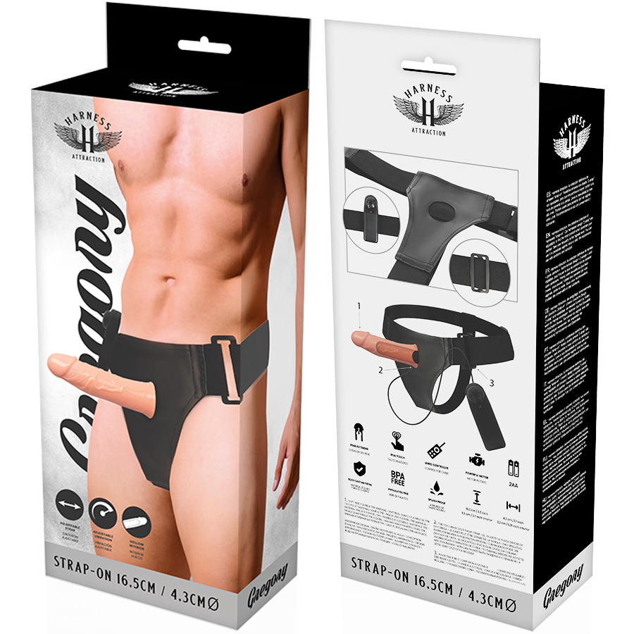 HARNESS ATTRACTION - GREGORY HOLLOW RNES MIT VIBRATOR 16.5 CM -O- 4.3 CM für intensive Stimulation und Self-Love