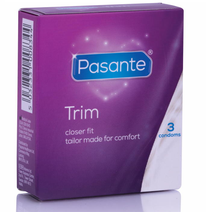 PASANTE - THIN TRIM MS DÜNNES KONDOM 3 EINHEITEN – Komponente der Secret Pulse Kondom Mix Box