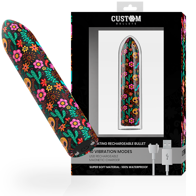CUSTOM BULLETS - FLORAL RECHARGEABLE BULLET 10 INTENSITIES – Vibrator Bild 1