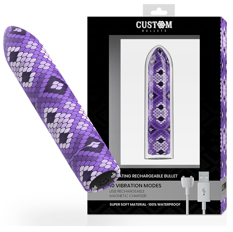 CUSTOM BULLETS - RECHARGEABLE SNAKE PURPLE MAGNETIC BULLET 10V – Vibrator Bild 1