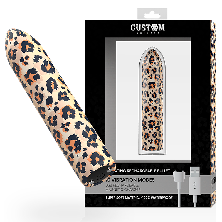 CUSTOM BULLETS - RECHARGEABLE BULLET LEOPARD 10 INTENSITIES – Vibrator Bild 1