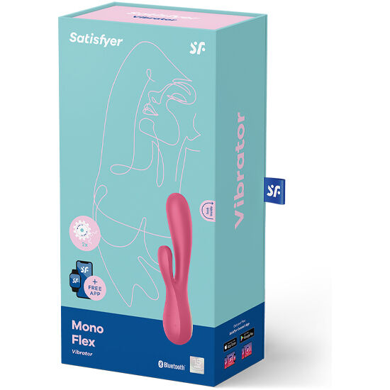 SATISFYER Mono Flex Rot – App-kompatibler Vibrator, Silikon & ABS, USB wiederaufladbar hochwertiges Sextoy bei Secret Pulse