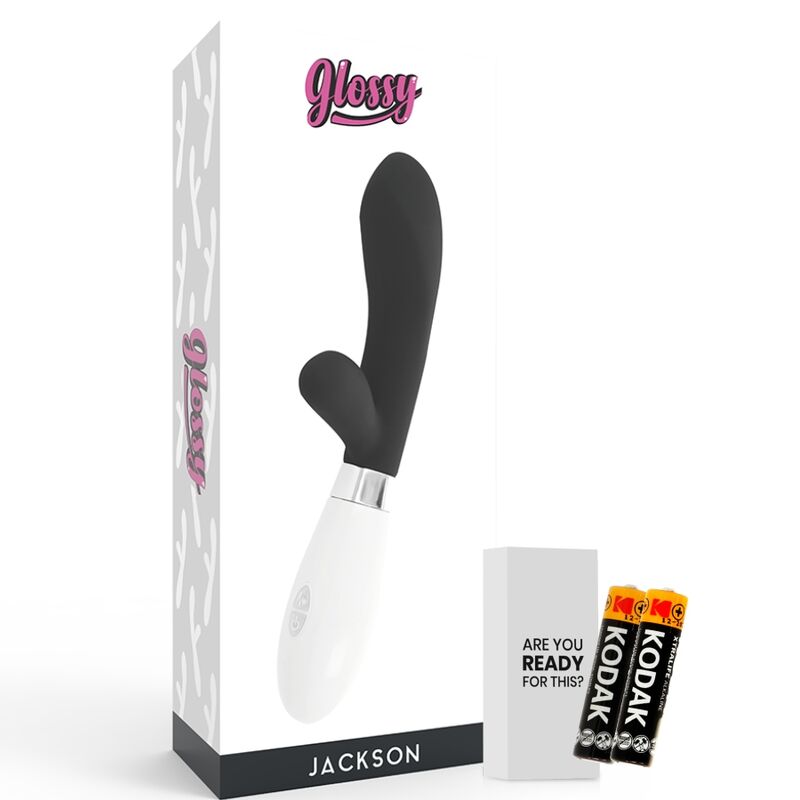 Glossy Jackson Rabbit Vibrator Schwarz – 10 Modi, Dual-Motor, Silikon für sinnliche Momente allein oder zu zweit