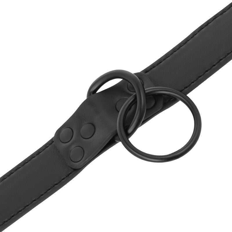 DARKNESS Schwarze Halskette mit Kette – Neopren & PU-Leder, BDSM | Secret Pulse bei Secret Pulse im Erotikshop