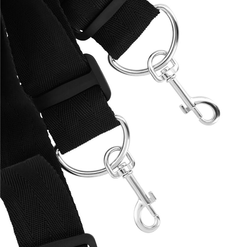 DARKNESS Bettband-Set – Verstellbare Neopren-Hand- & Fußmanschetten für Bondage | Secet Pulse