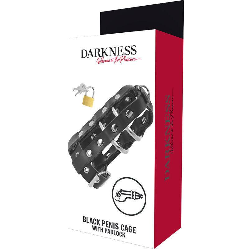 DARKNESS - KEUSCHHEITSKFIG AUS LEDER MIT SCHLOSS hochwertiges Zubehör