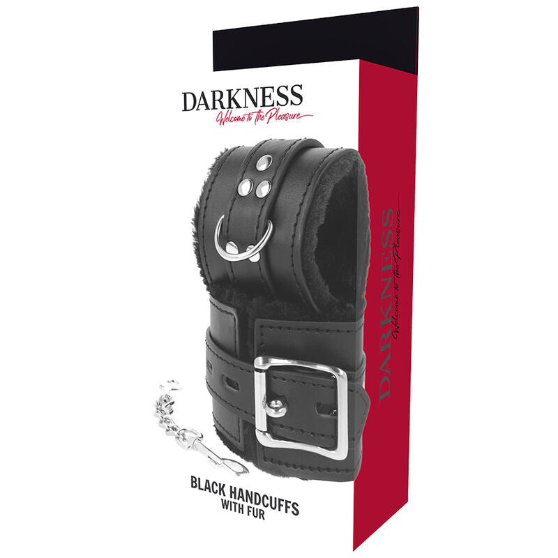 DARKNESS - SCHWARZ GEFÜTTERTE BDSM-HANDSCHELLEN hochwertiges Zubehör