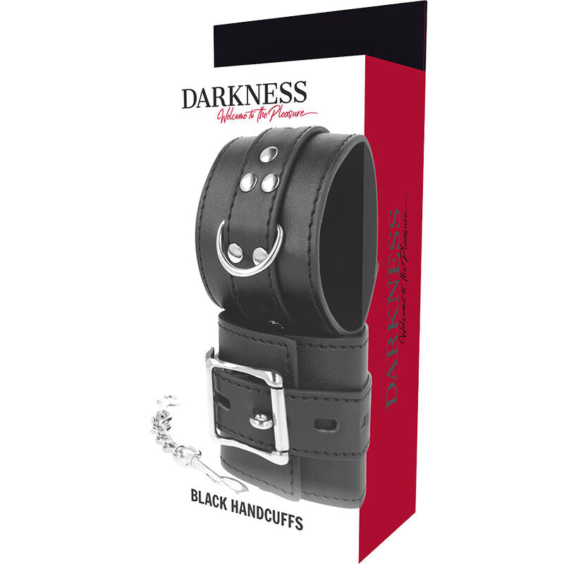 DARKNESS - HANDSCHELLEN AUS SCHWARZEM LEDER hochwertiges Zubehör