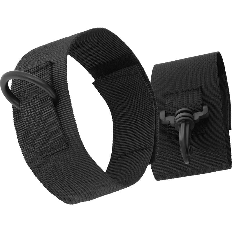 DARKNESS Knöchelmanschetten aus schwarzem Nylon – Komfortable Fußfesseln für Bondage | Secet Pulse hochwertiges Zubehör
