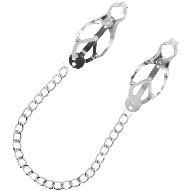 DARKNESS - NIPPELKLEMME AUS METALL MIT KETTE Produktansicht und Details