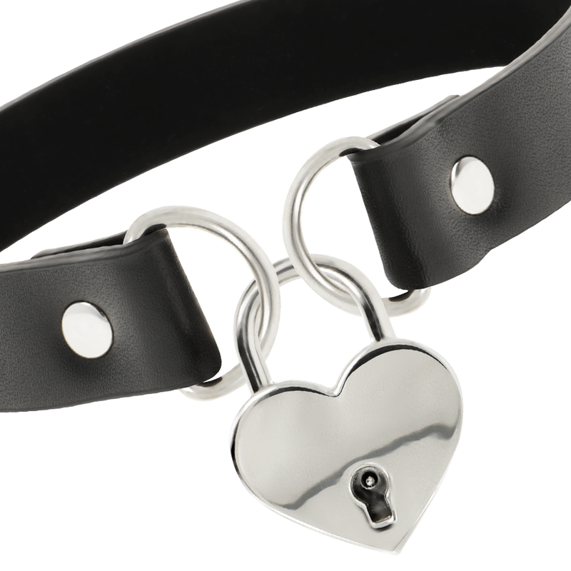 COQUETTE CHIC DESIRE - VEGANE LEDER-HALSKETTE MIT HERZ-ACCESSOIRE MIT SCHLÜSSEL – Erotik-Schmuck Bild 4