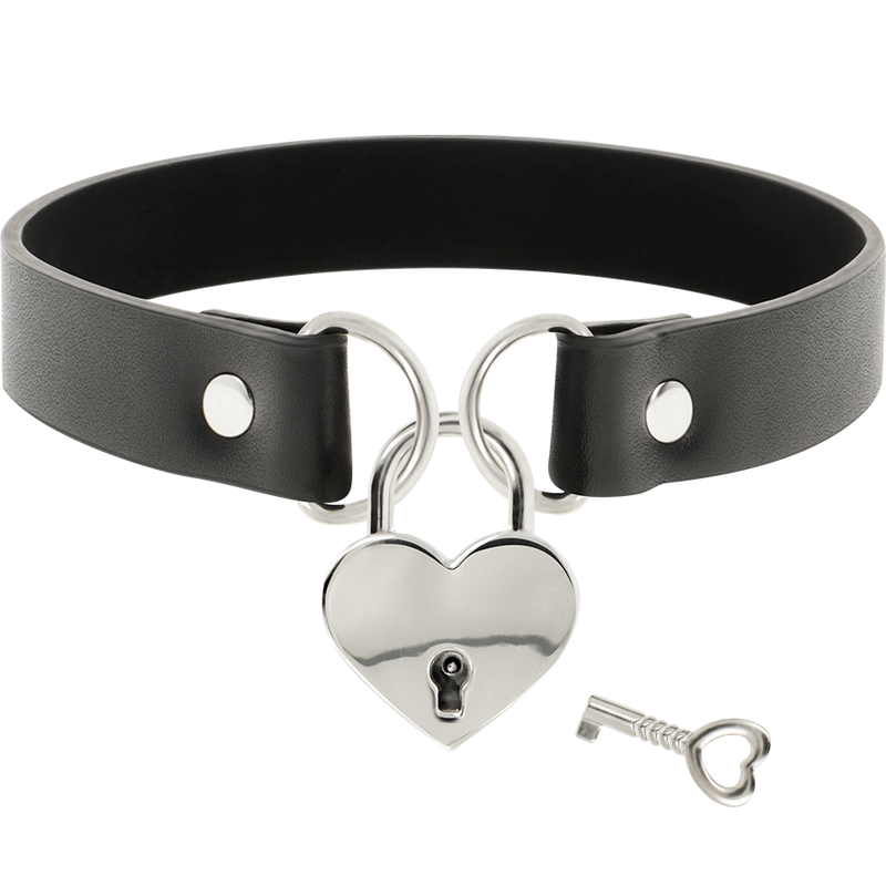COQUETTE CHIC DESIRE - VEGANE LEDER-HALSKETTE MIT HERZ-ACCESSOIRE MIT SCHLÜSSEL – Erotik-Schmuck Bild 3