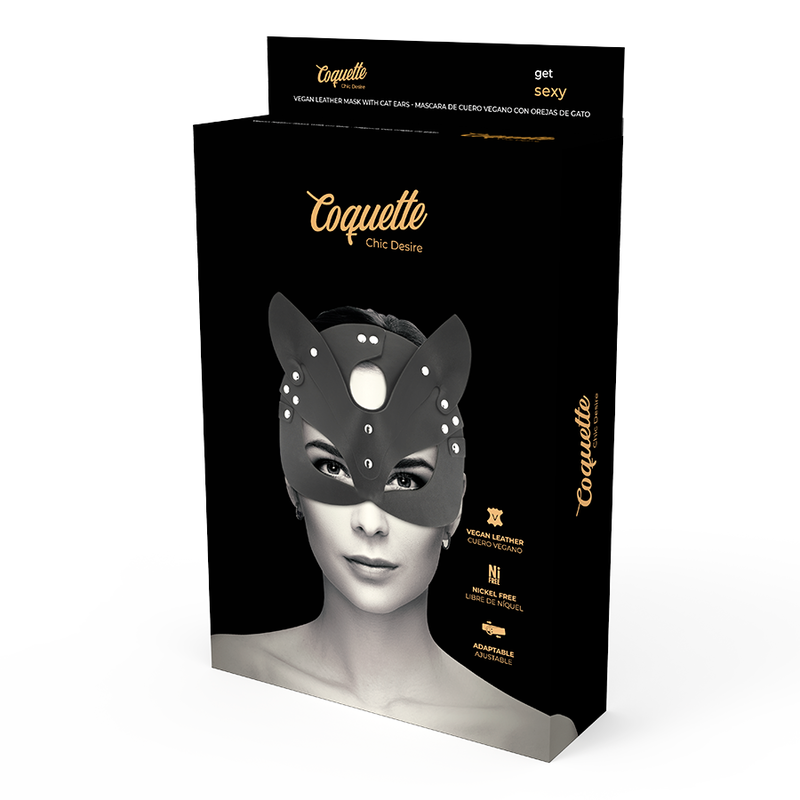 Ledermaske mit Katzenohren – Coquette Chic Desire | Sexy & Verspielt hochwertiges Zubehör