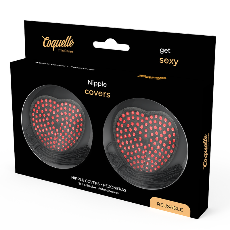 Coquette Chic Desire Nippelabdeckungen Rot/Schwarz – Sexy & Wiederverwendbar – Brust-Accessoire Bild 4