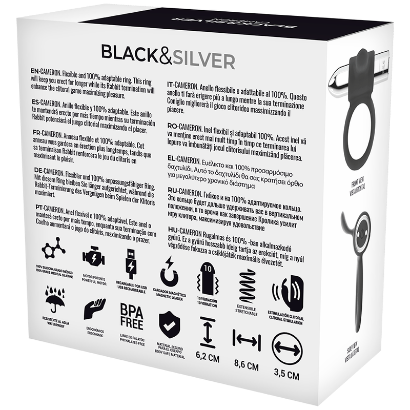 BLACK&SILVER - CAMERON WIEDERAUFLADBARER RING SILBER – Erotik-Zubehör Bild 6