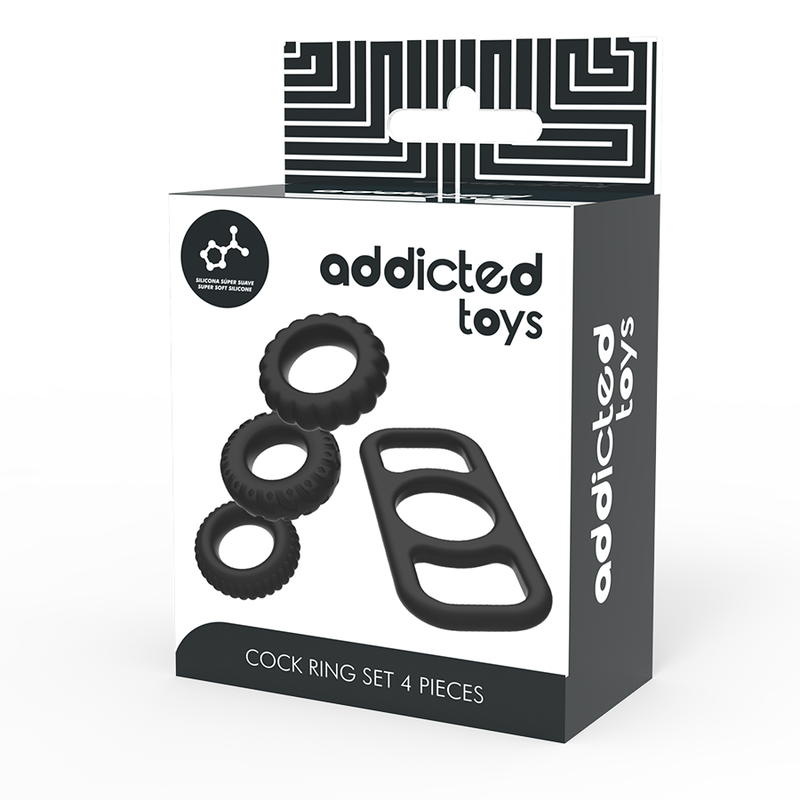 ADDICTED TOYS - COCK RING SET 4 STÜCK Detailansicht bei Secret Pulse
