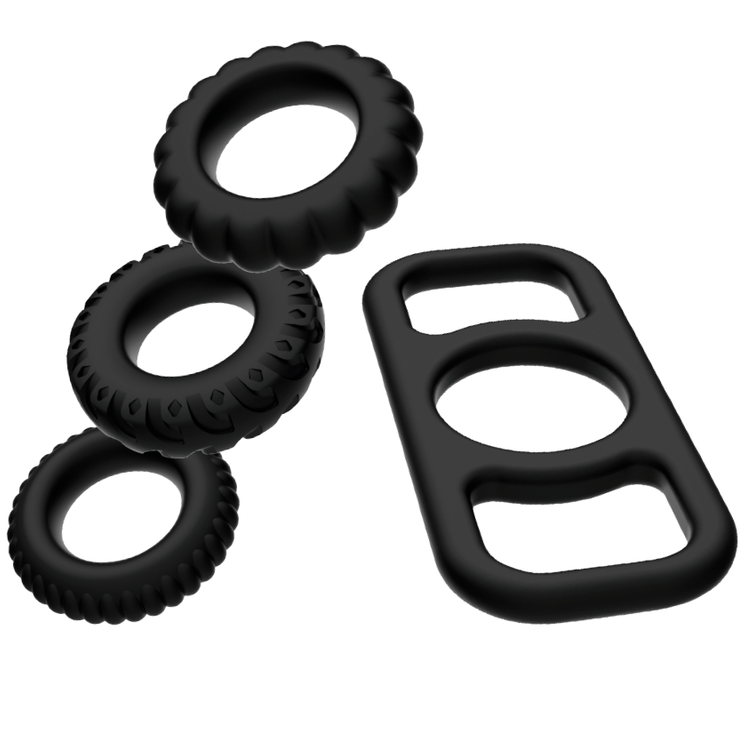 ADDICTED TOYS - COCK RING SET 4 STÜCK Detailansicht bei Secret Pulse