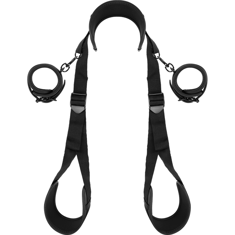 FETISH SUBMISSIVE Position-Set – Offene Beine & Handschellen aus veganem Leder mit Neopren | Secet Pulse – Set Bild 1