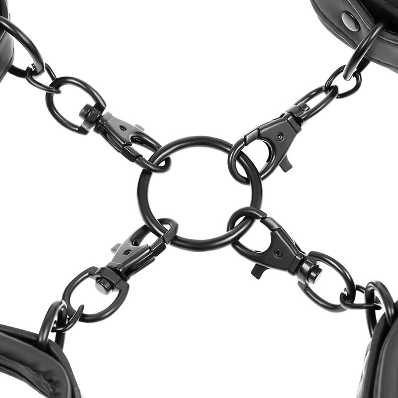 FETISH SUBMISSIVE - HAND- UND KNÖCHEL-HANDSCHELLEN-SET MIT NOPRENE-FUTTER Detailansicht bei Secret Pulse